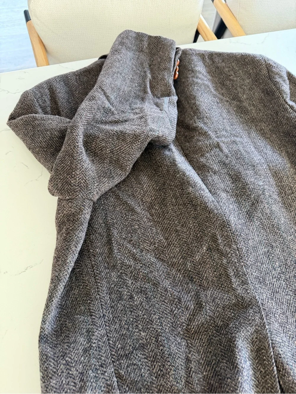 vintage Hunt Valley herringbone wool tweed blazer 48l